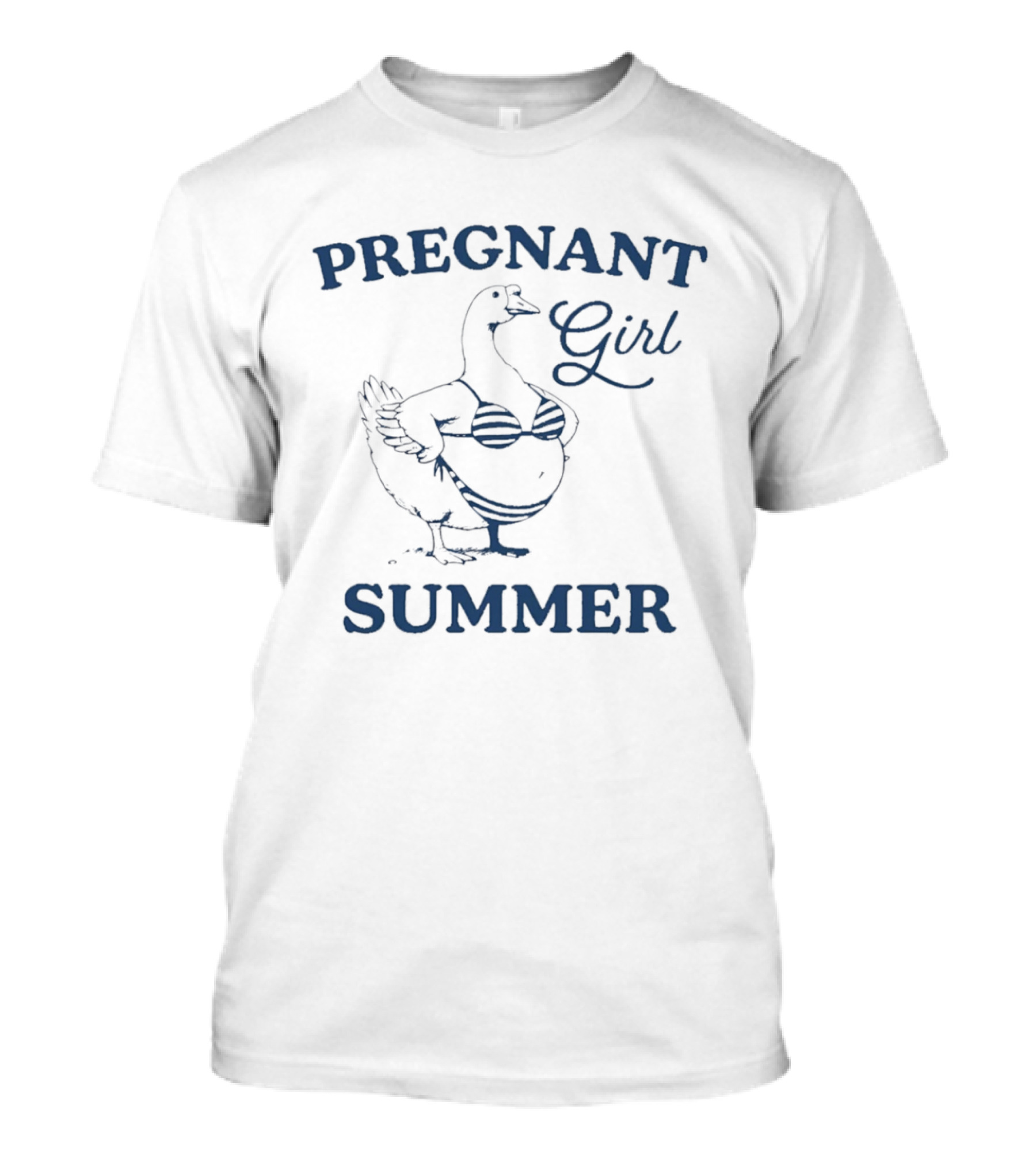 Pregnant Girl Summer Goose In Bikini T-Shirt