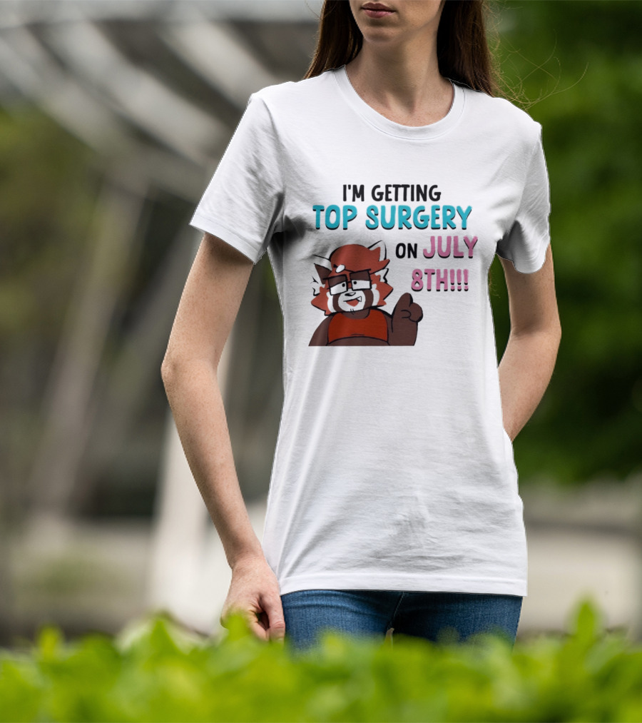 I'm Getting Top Surgery On July 8th Cartoon Character Announcement T-Shirt