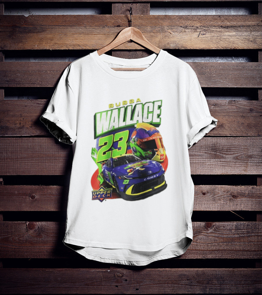 Space Jam's 30th Anniversary Bubba Wallace 23 Upper Deck Racing Car Helmet T-Shirt