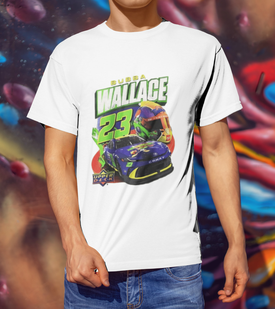 Space Jam's 30th Anniversary Bubba Wallace 23 Upper Deck Racing Car Helmet T-Shirt