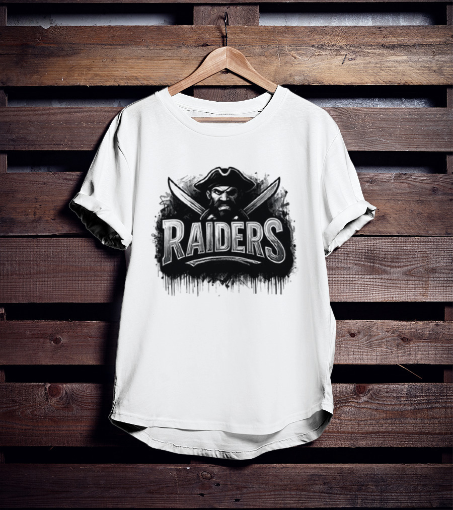 Las Vegas Raiders Distressed Pirate Logo Skull Swords And Raider T-Shirt