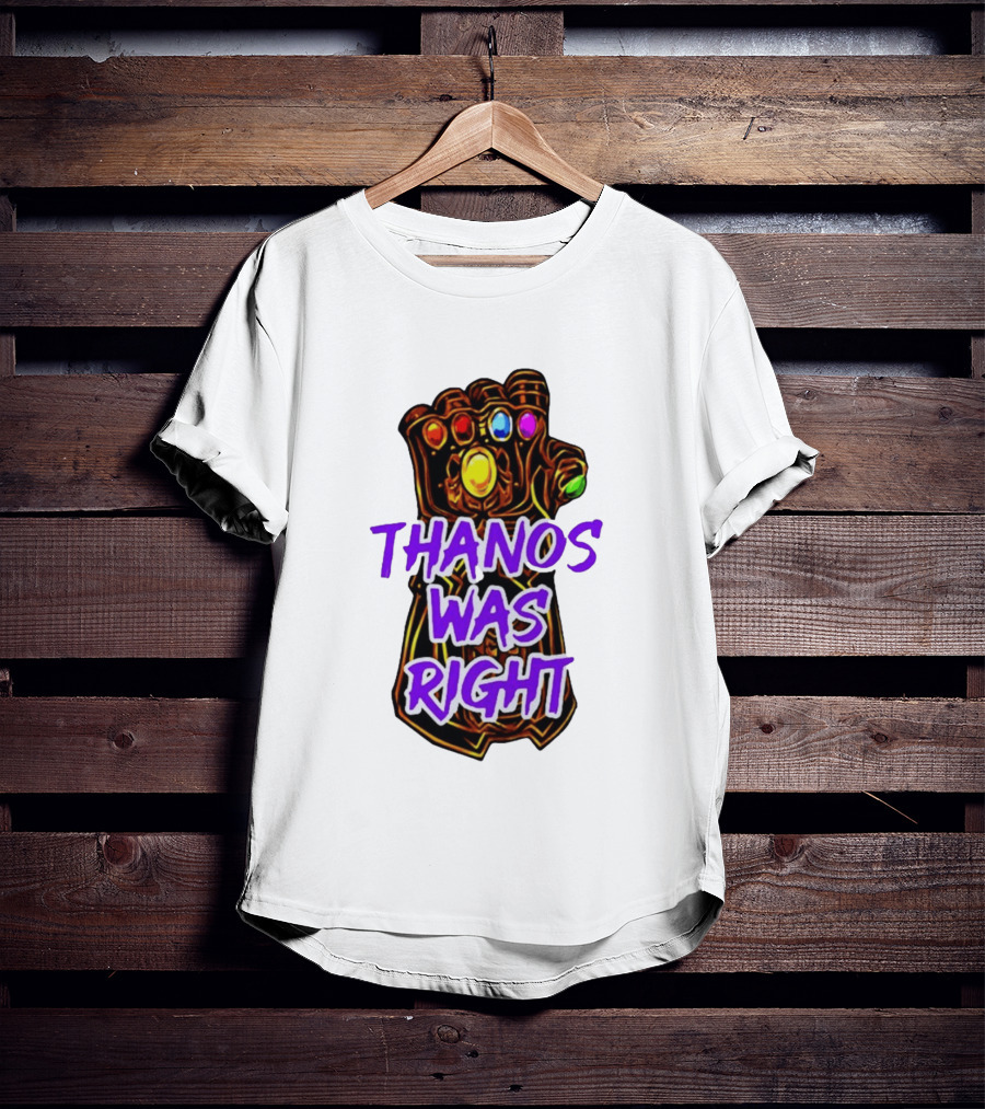 Thanos Was Right Marvel Infinity Gauntlet Bold Purple T-Shirt