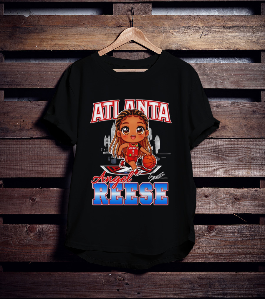 Atlanta Angel Reese Caricature Basketball Player Cartoon T-Shirt