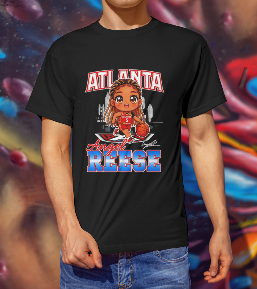 Atlanta Angel Reese Caricature Basketball Player Cartoon T-Shirt