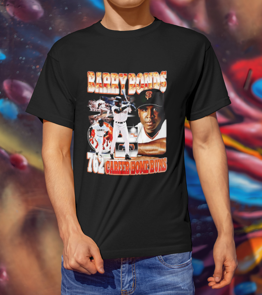 Barry Bonds Giants 25 San Francisco 762 Career Home Runs T-Shirt