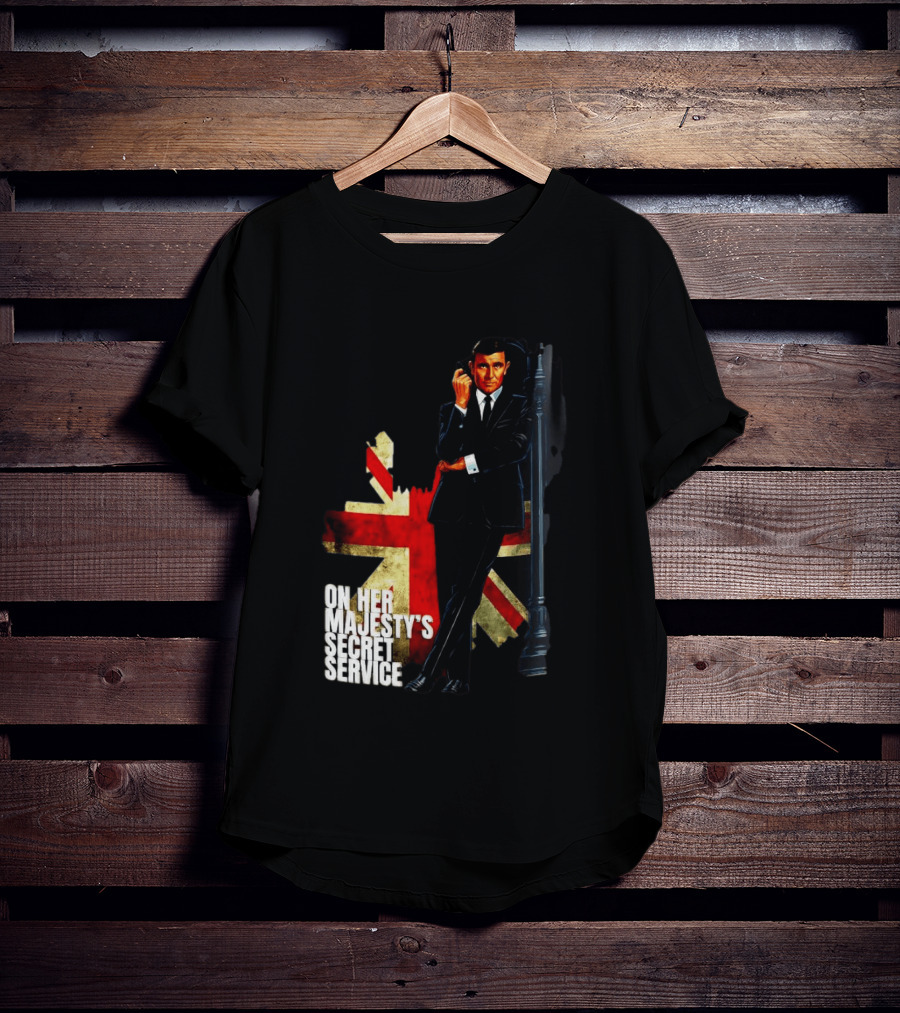 James Bond On Her Majesty's Secret Service British Flag Spy T-Shirt