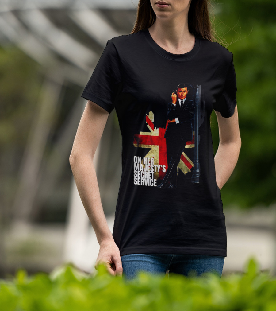 James Bond On Her Majesty's Secret Service British Flag Spy T-Shirt