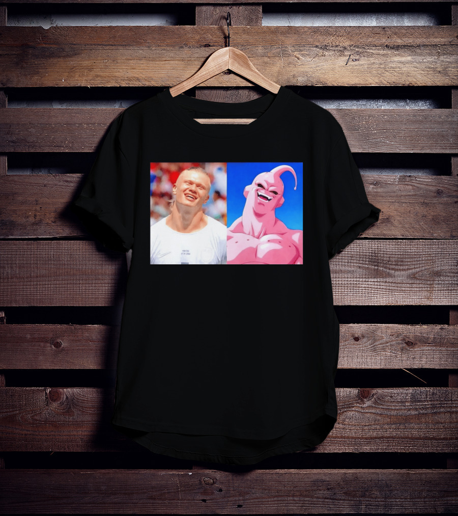 Erling Haaland Majin Buu Dragon Ball Z Comparison T-Shirt