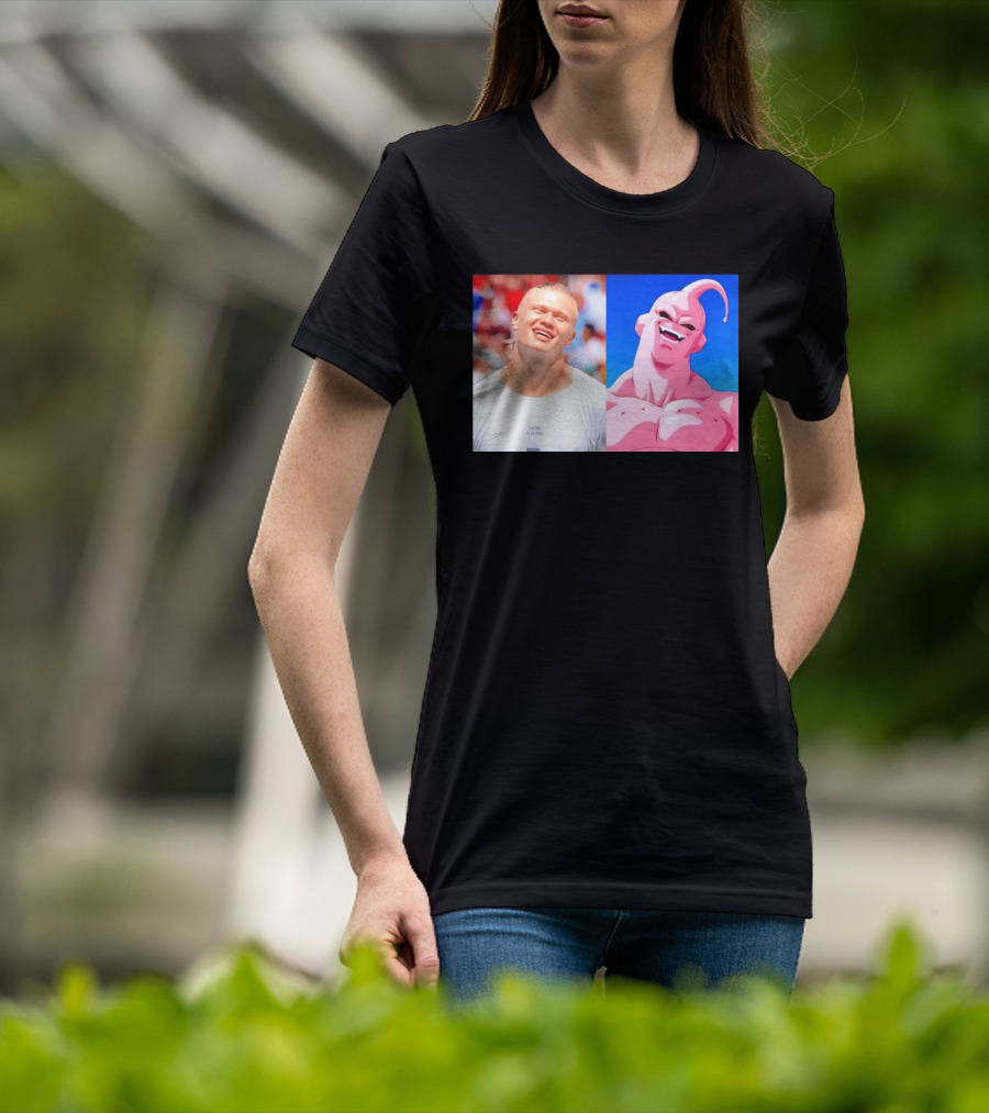 Erling Haaland Majin Buu Dragon Ball Z Comparison T-Shirt