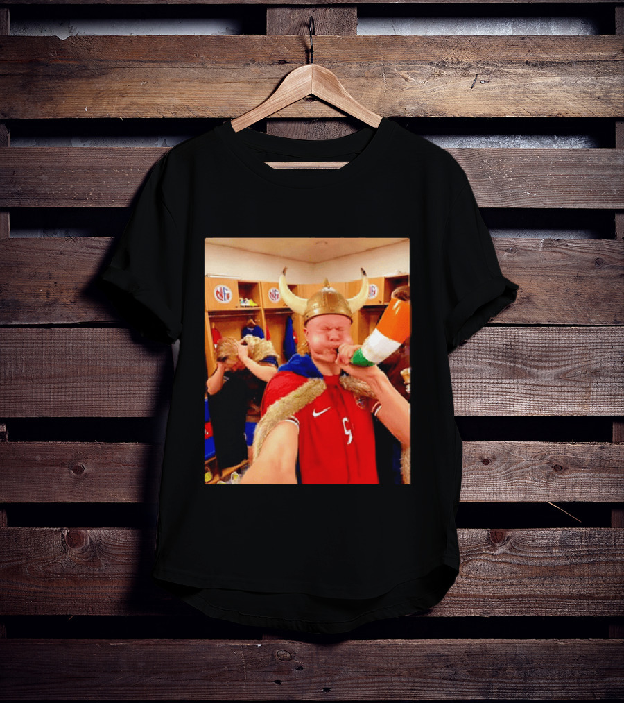Erling Haaland Norway No 9 Viking Football Celebration Locker Room T-Shirt