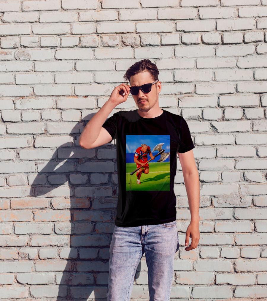 Erling Haaland Norway Viking Warrior Meme Football Team T-Shirt