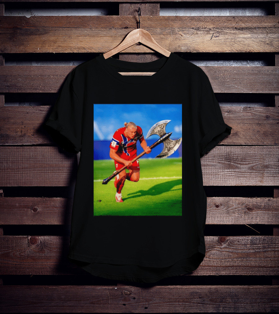 Erling Haaland Norway Viking Warrior Meme Football Team T-Shirt