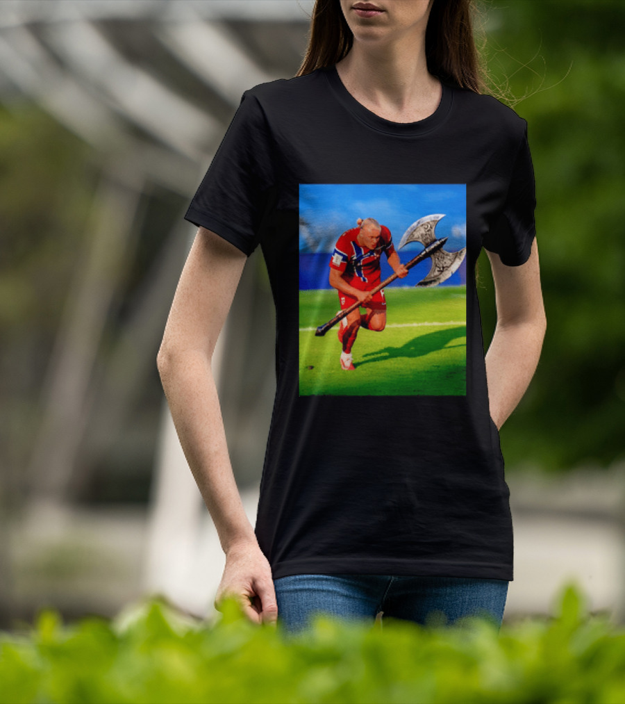 Erling Haaland Norway Viking Warrior Meme Football Team T-Shirt