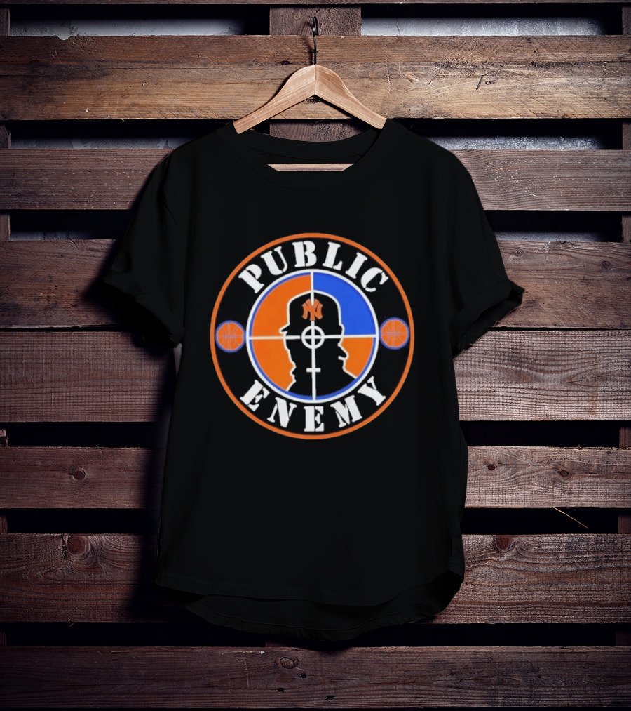 Public Enemy New York Knicks Basketball Crosshair T-Shirt
