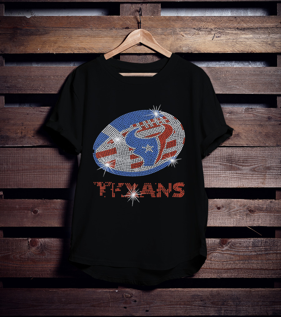 Texans Football Rhinestone Sparkle Team T-Shirt