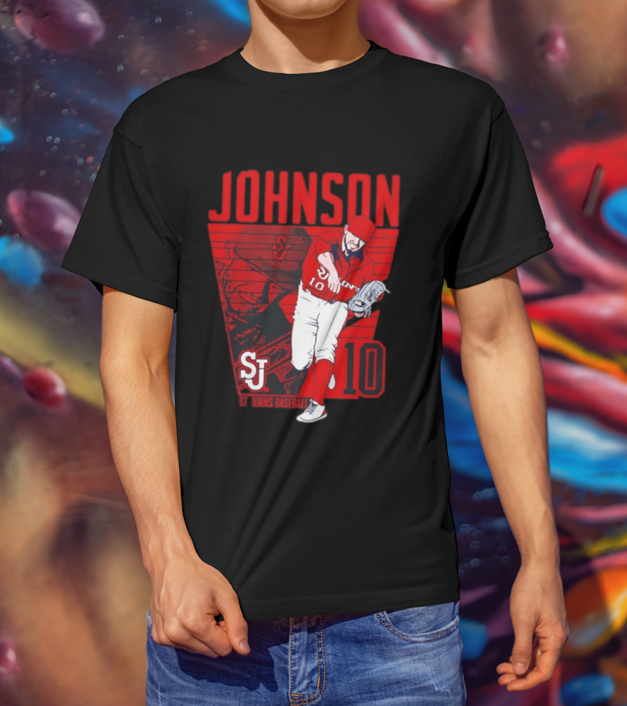 St. John's Baseball Johnson 10 Player Action T-Shirt