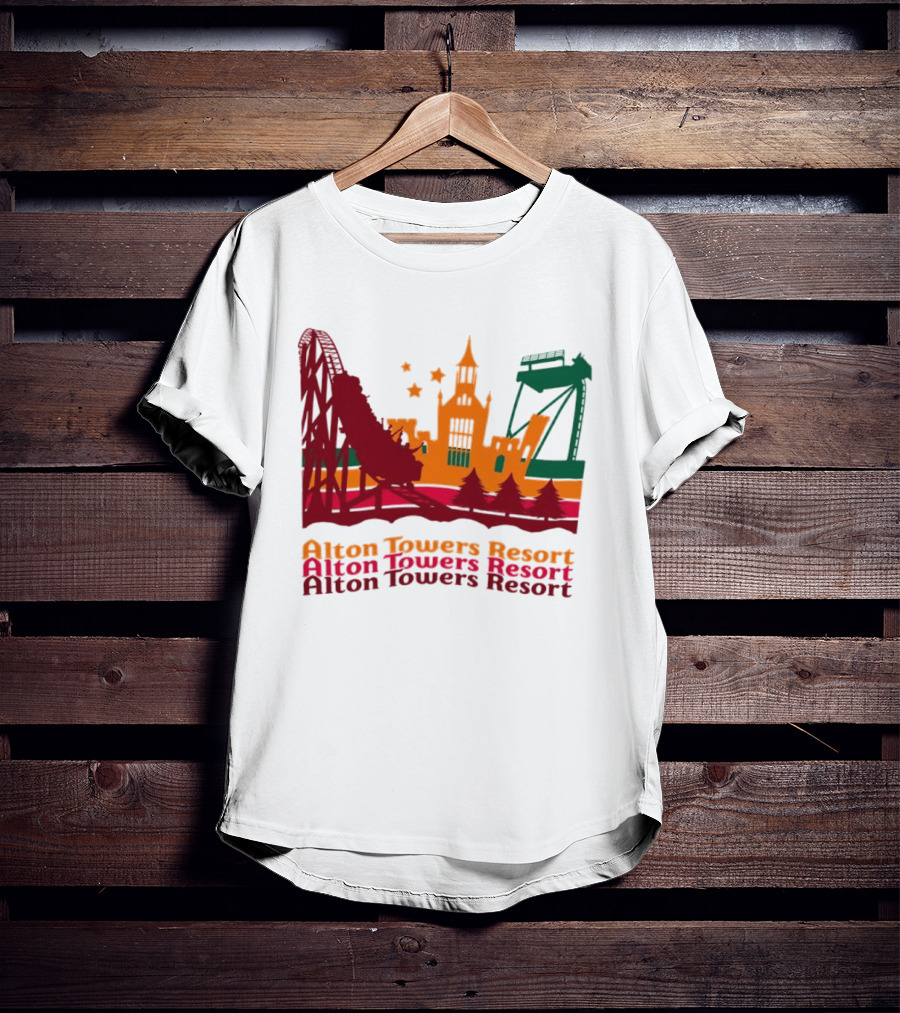 Alton Towers Resort Iconic Rides And Castle Attractions T-Shirt