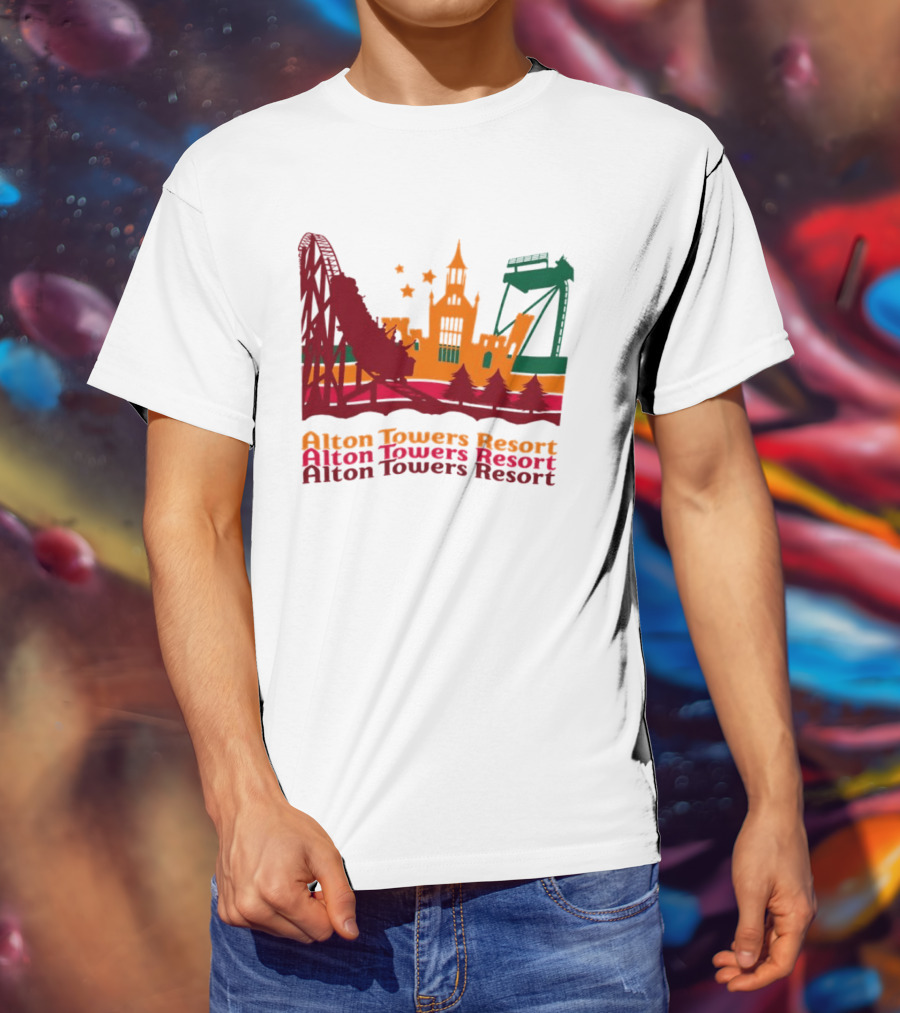 Alton Towers Resort Iconic Rides And Castle Attractions T-Shirt
