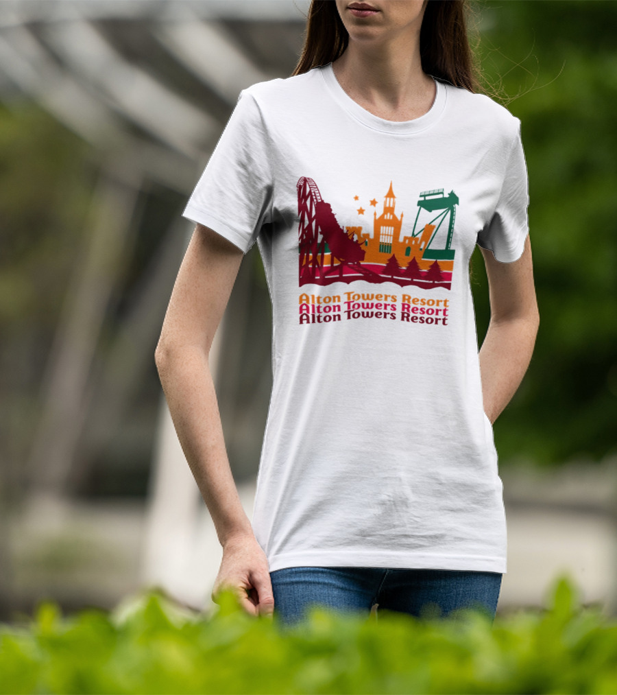 Alton Towers Resort Iconic Rides And Castle Attractions T-Shirt