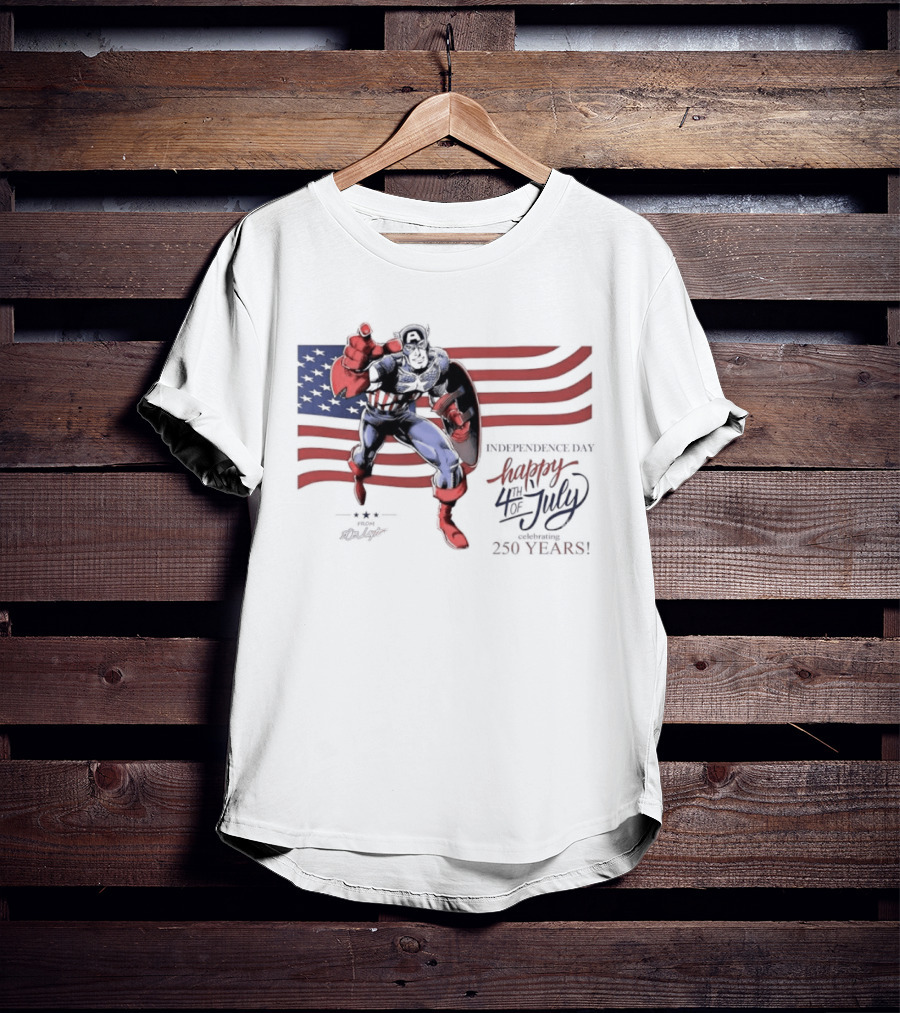 Captain America Marvel Comics Happy 4th Of July Independence Day Celebration T-Shirt