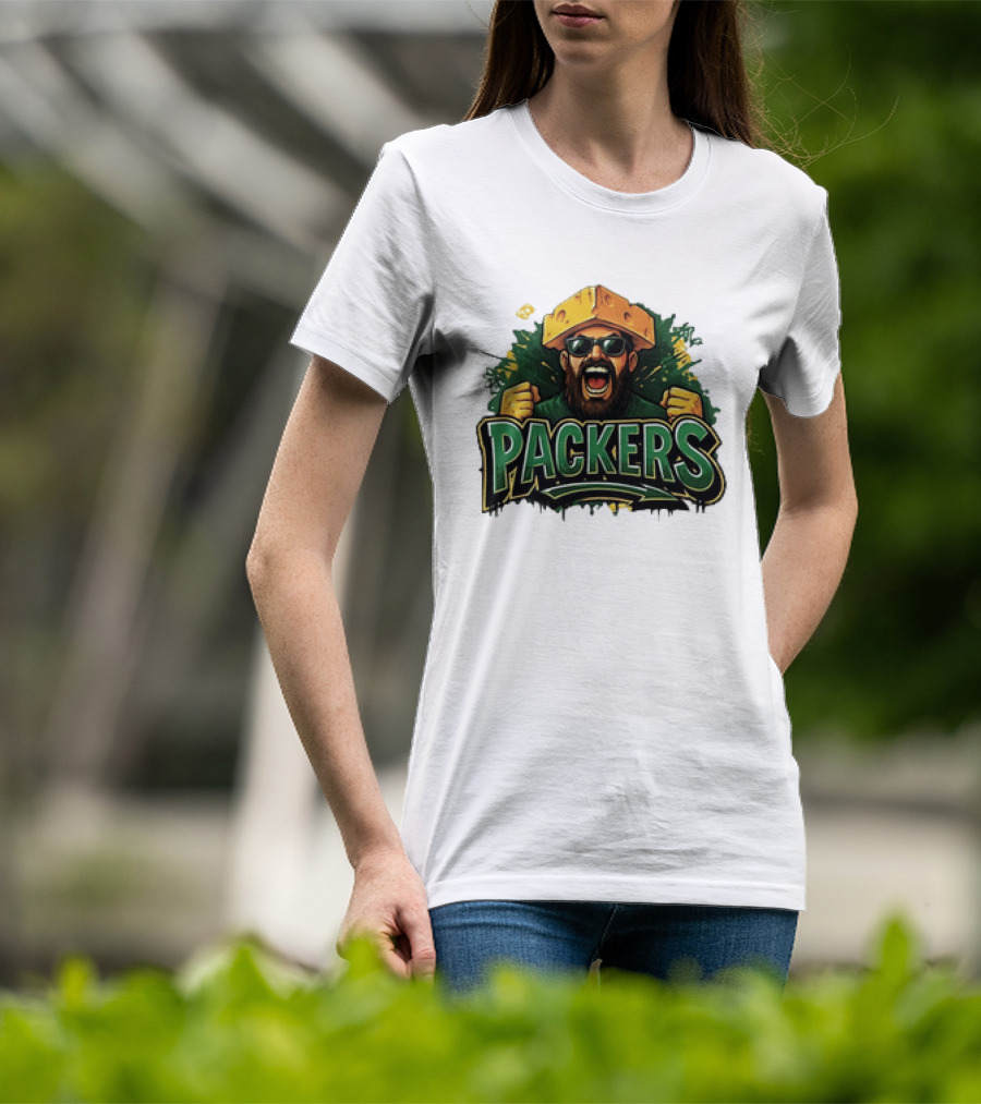 Packers Cheesehead Fan Graffiti T-Shirt