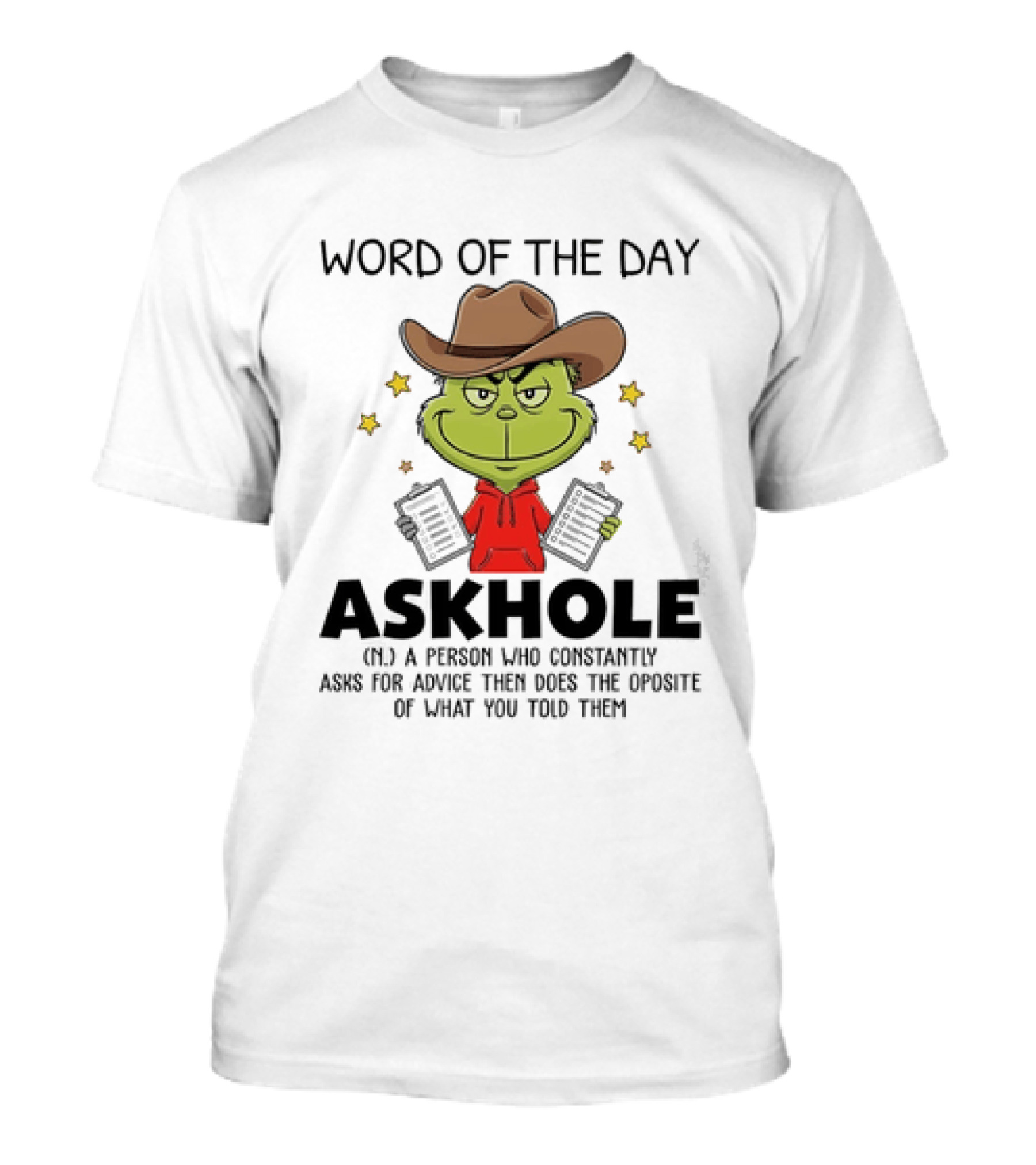 Grinch Word Of The Day Askhole Definition T-Shirt