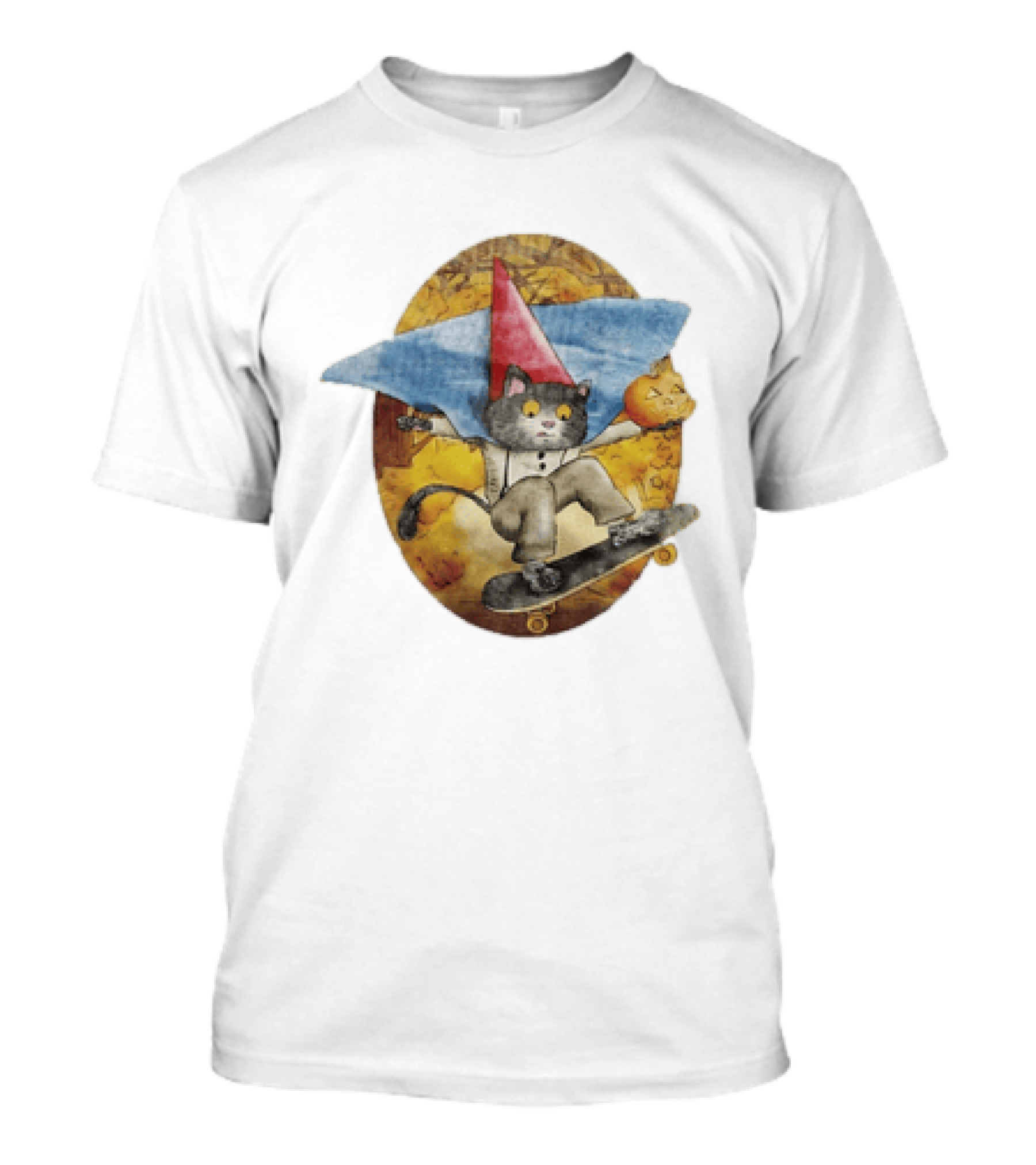 Over The Garden Wall Wirt Cat Skateboarding Halloween Pumpkin T-Shirt