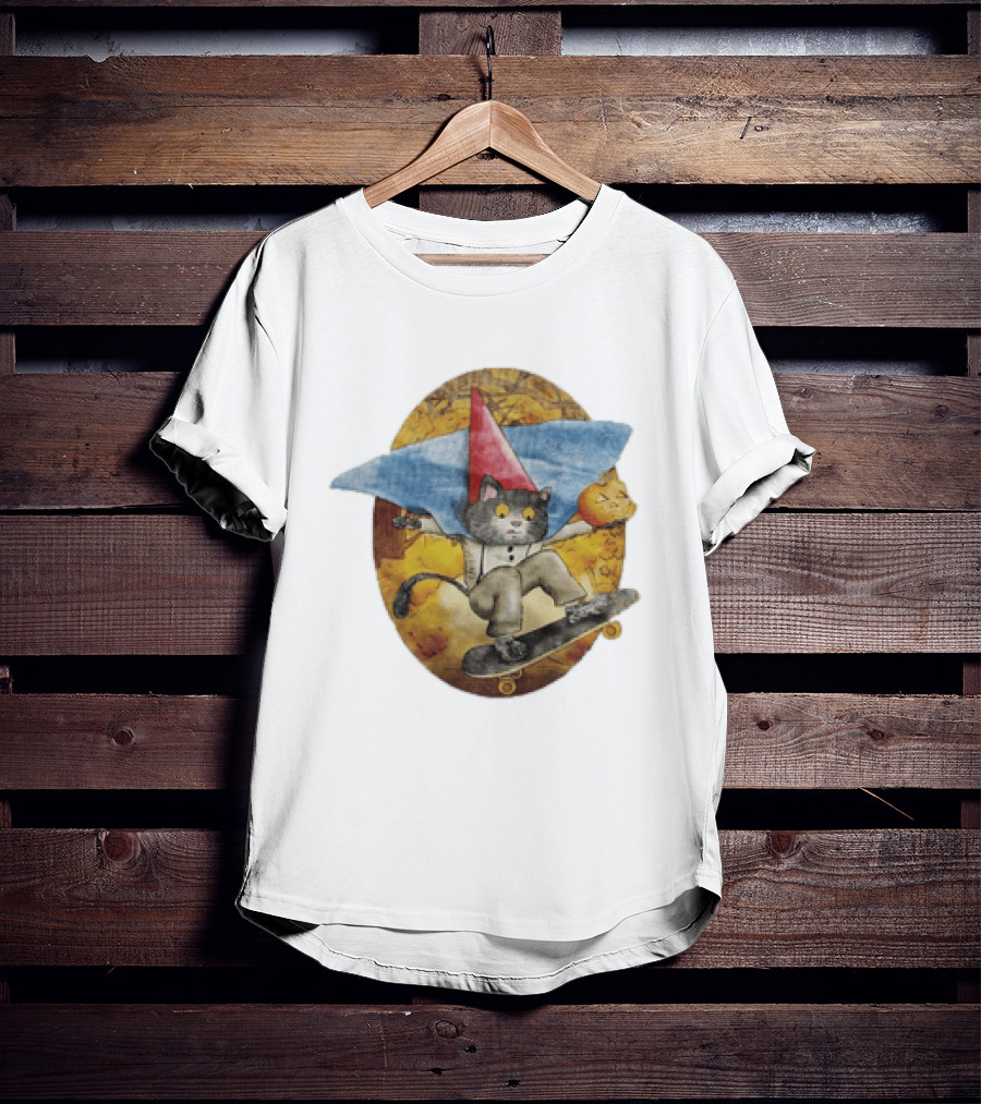 Over The Garden Wall Wirt Cat Skateboarding Halloween Pumpkin T-Shirt