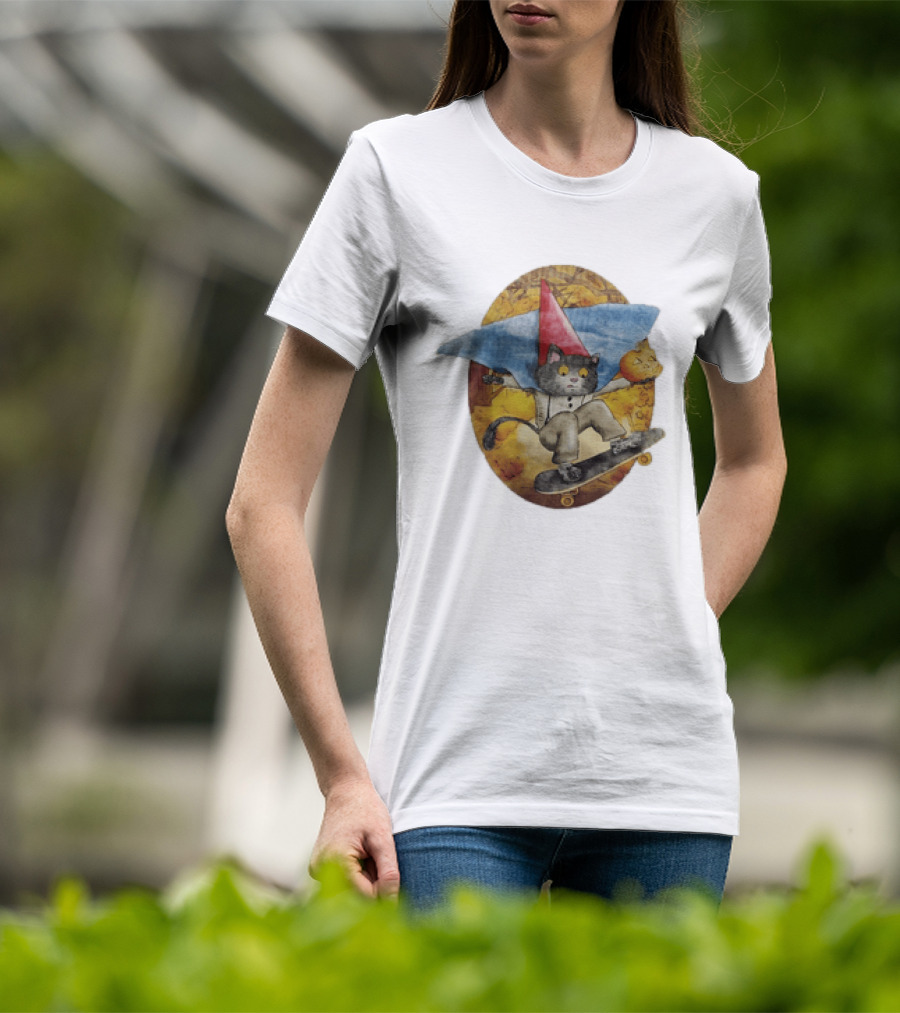 Over The Garden Wall Wirt Cat Skateboarding Halloween Pumpkin T-Shirt