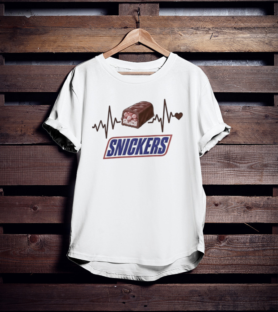 Heartbeat Snickers Addiction Lovers T-Shirt