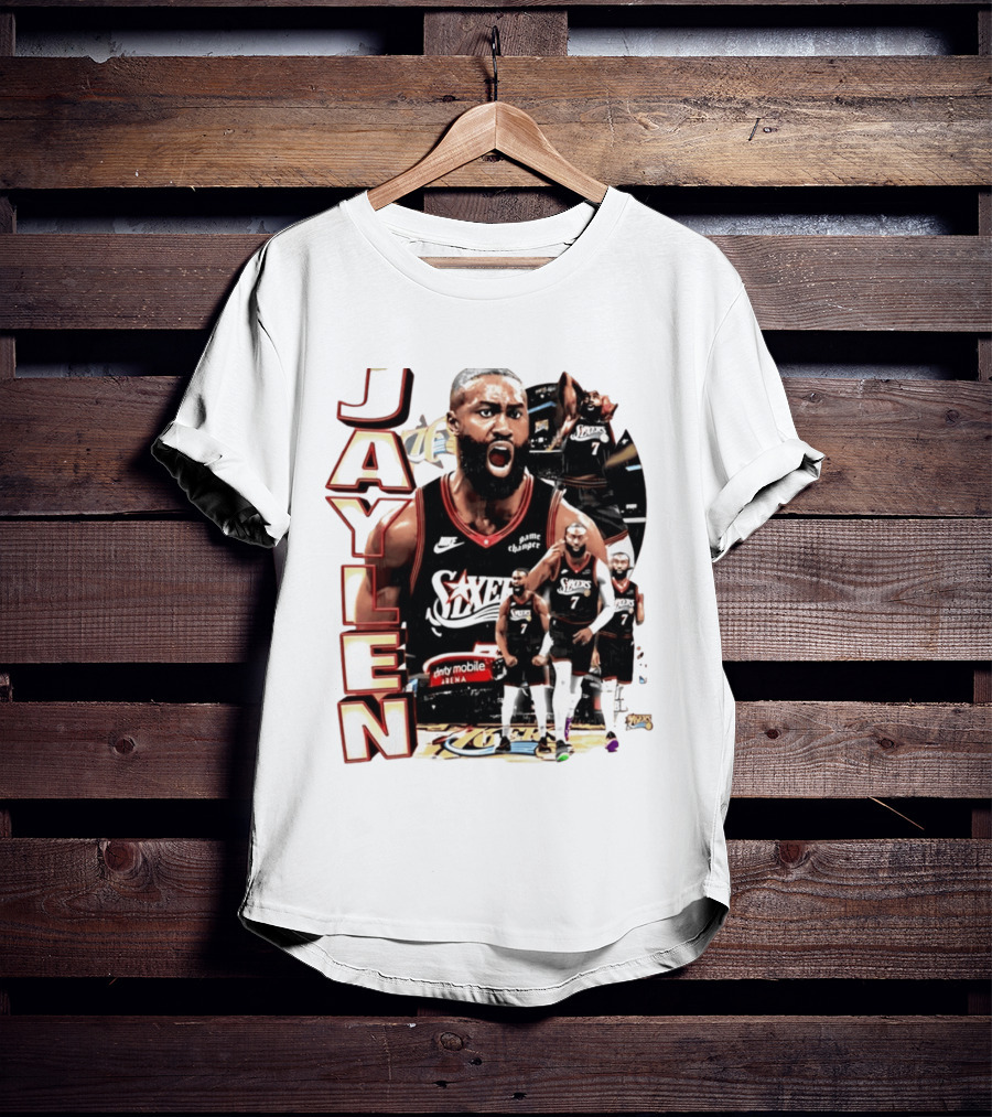 Jaylen Brown Nike 76ers Number 7 Bootleg Collage T-Shirt