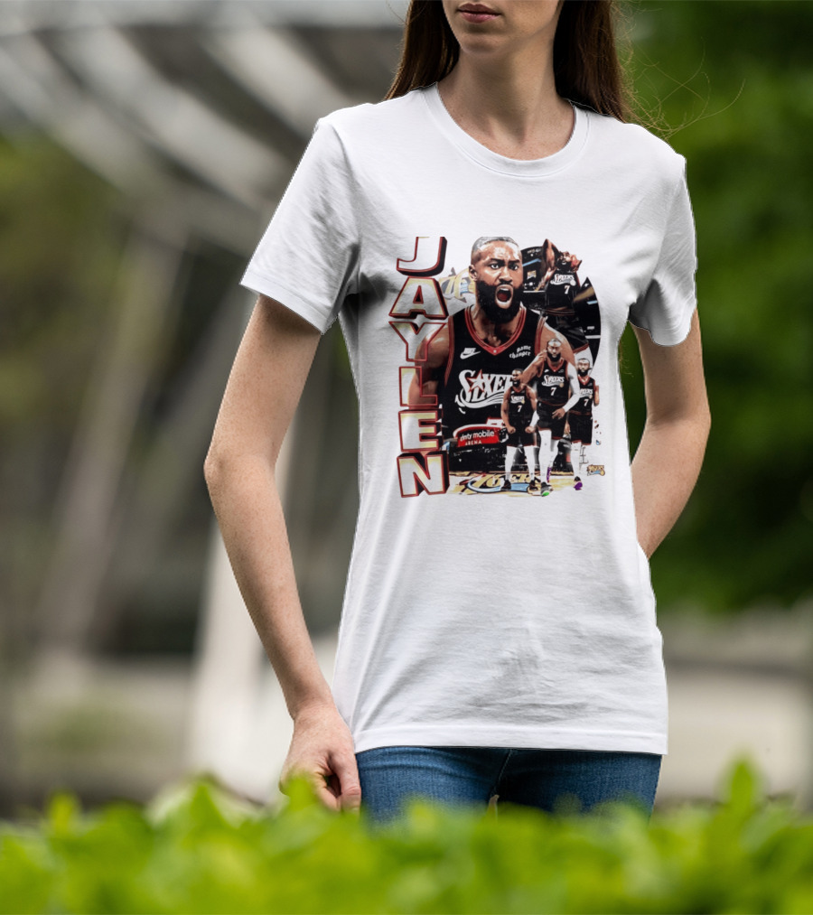 Jaylen Brown Nike 76ers Number 7 Bootleg Collage T-Shirt