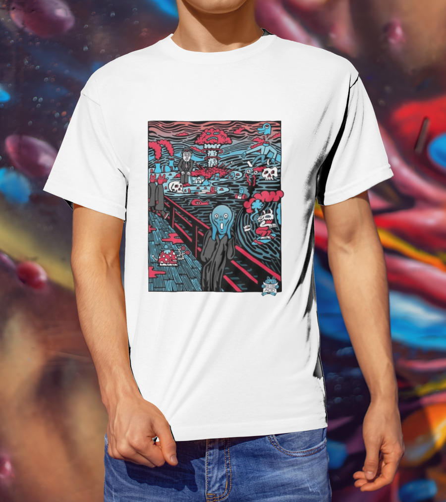 The American Scream Killer Acid Psychedelic Surrealist Edvard Munch Mashup T-Shirt