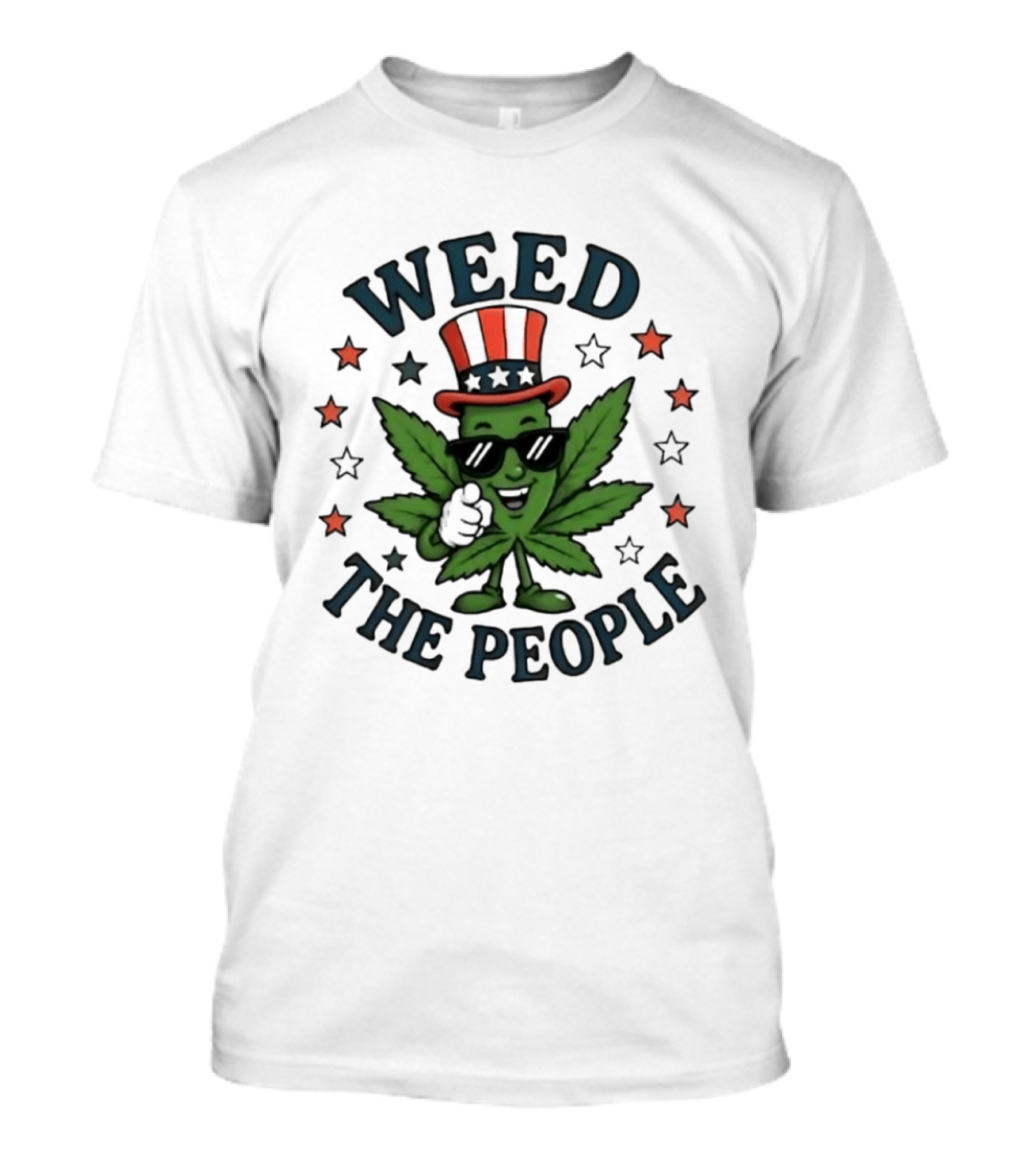 Weed The People Cannabis Uncle Sam Patriotic Leaf Stars T-Shirt
