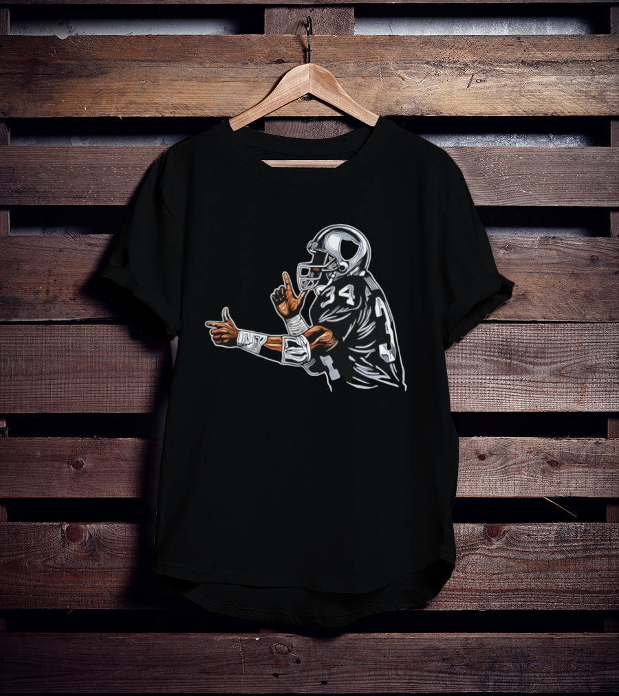 Bo Jackson 34 Las Vegas Raiders Finger Gun Celebration T-Shirt