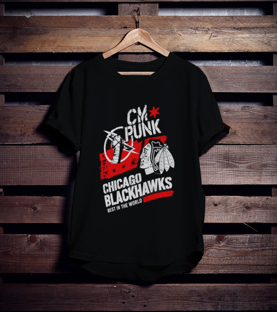 CM Punk Chicago Blackhawks Best In The World T-Shirt