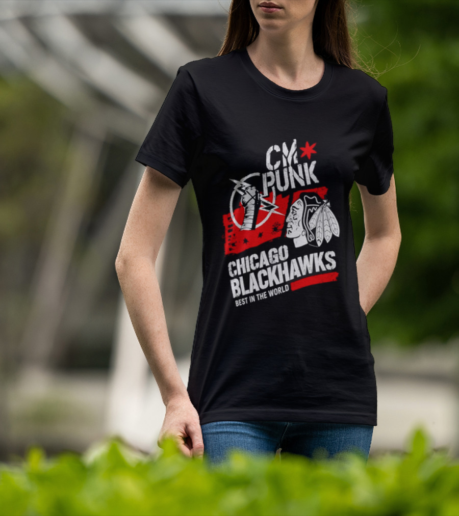 CM Punk Chicago Blackhawks Best In The World T-Shirt
