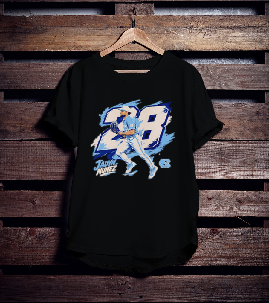 Jadyn Nunez No 28 North Carolina Tar Heels Baseball Player T-Shirt