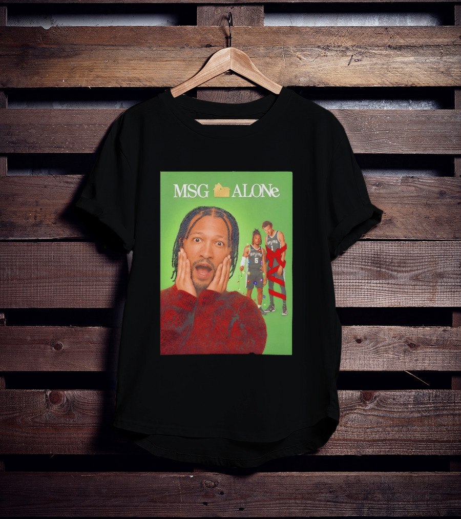 MSG ALONe Jalen Brunson Victor Wembanyama New York Knicks Home Alone NBA Basketball Spurs T-Shirt