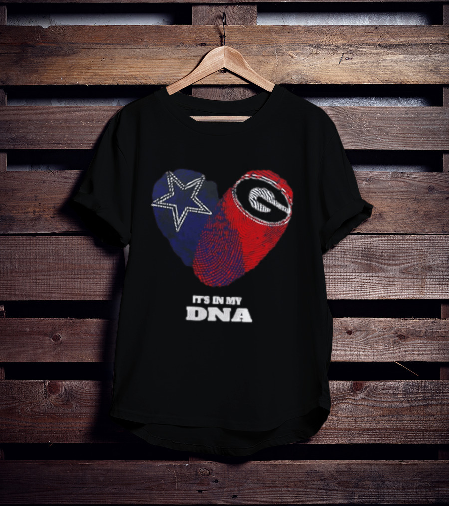 Dallas Cowboys Georgia Bulldogs Heart It's In My DNA T-Shirt