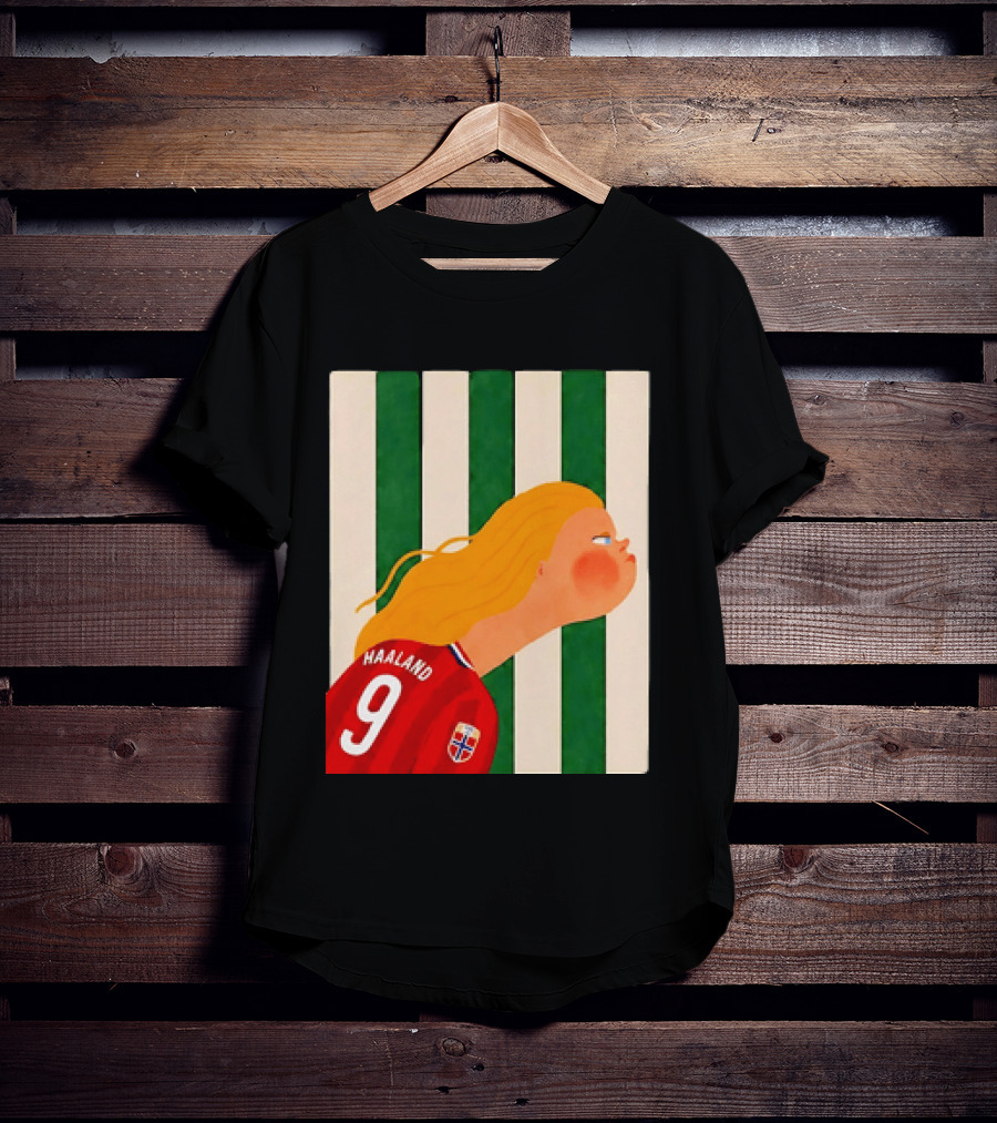 Erling Haaland No 9 Norway National Team Cartoon T-Shirt