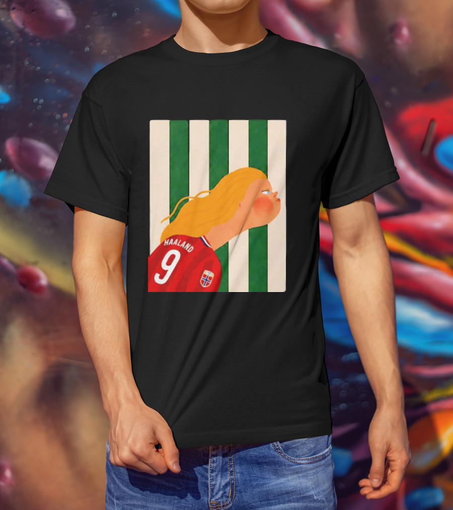 Erling Haaland No 9 Norway National Team Cartoon T-Shirt