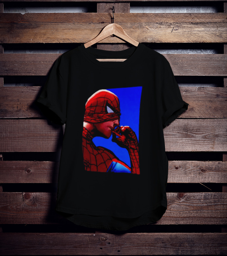 Spider Man Smoking Reaction Meme Awkward Superhero T-Shirt