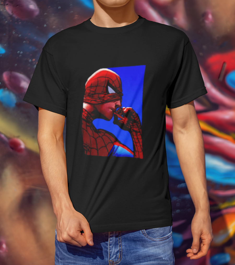 Spider Man Smoking Reaction Meme Awkward Superhero T-Shirt