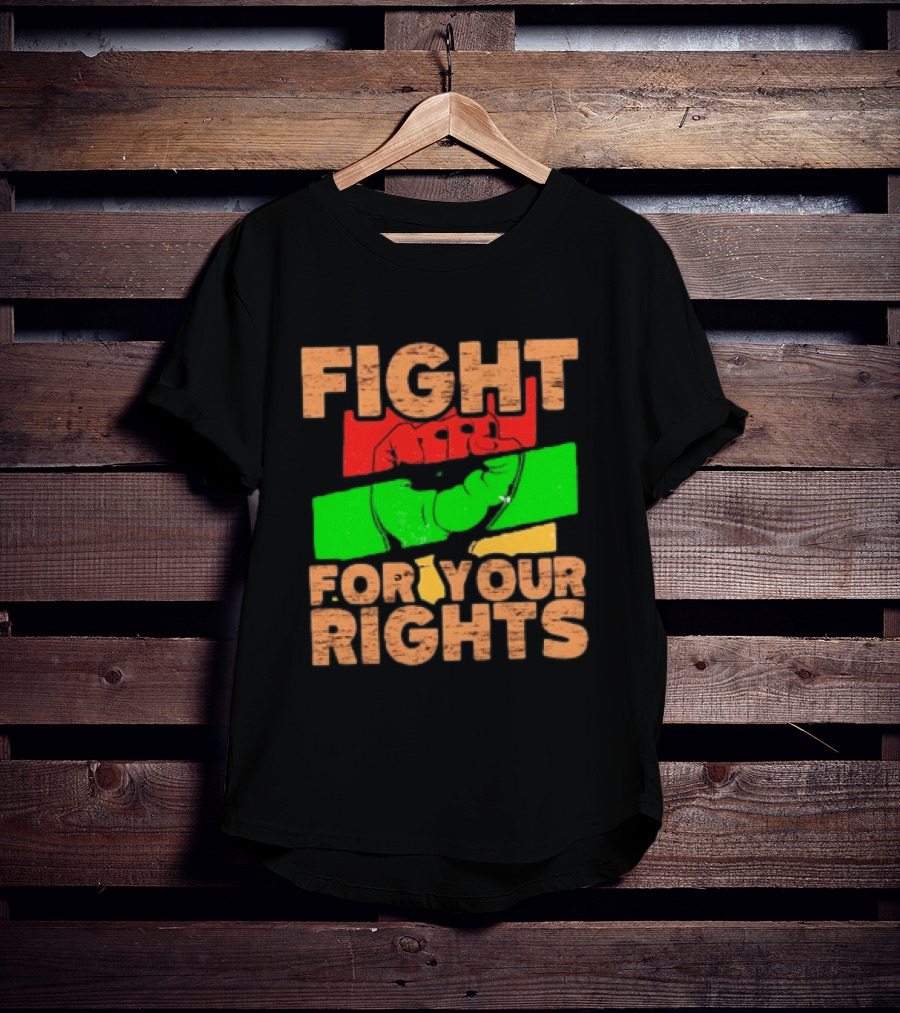 Fist Emblem Fight For Your Rights Multicolor T-Shirt