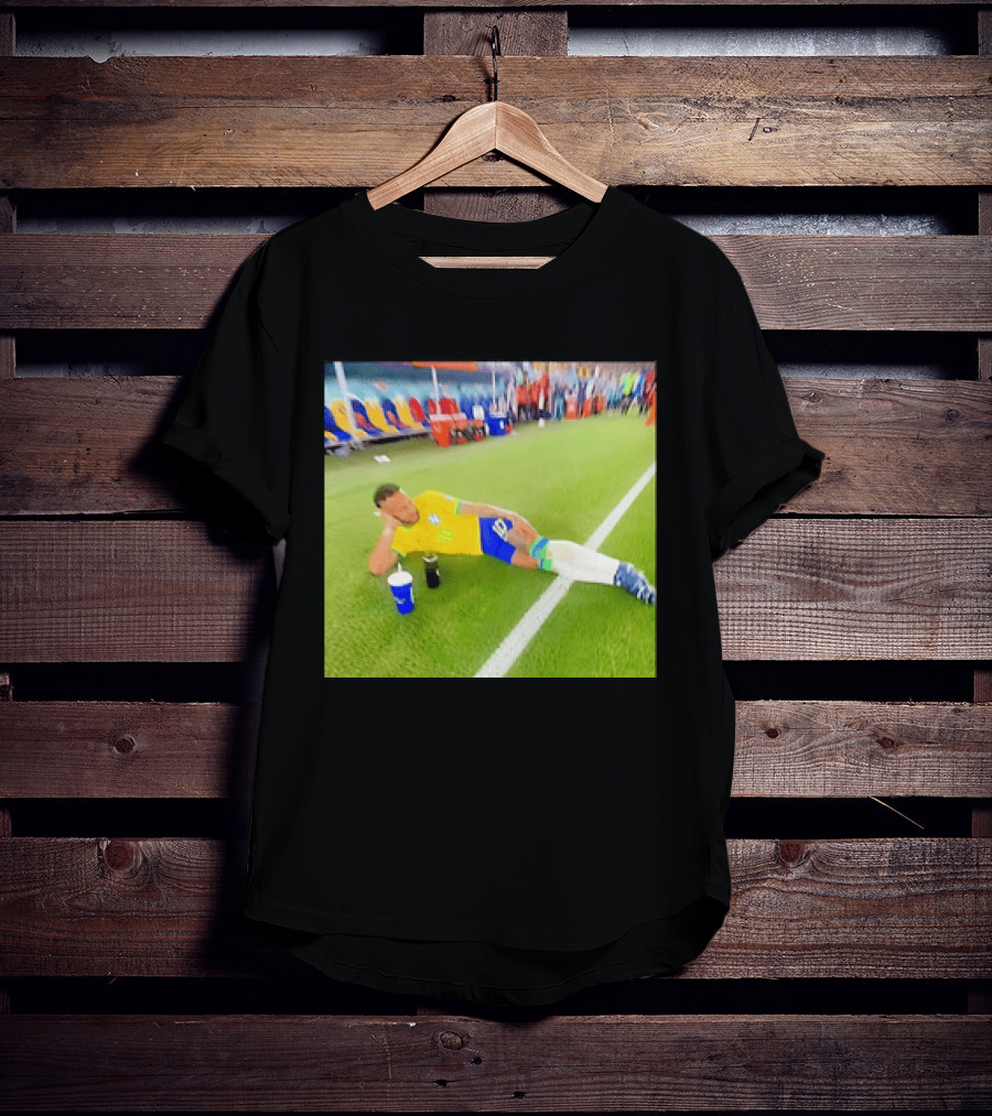 Neymar Jr Brazil Number 10 Relaxing Pitch Meme Iconic Soccer Moment T-Shirt