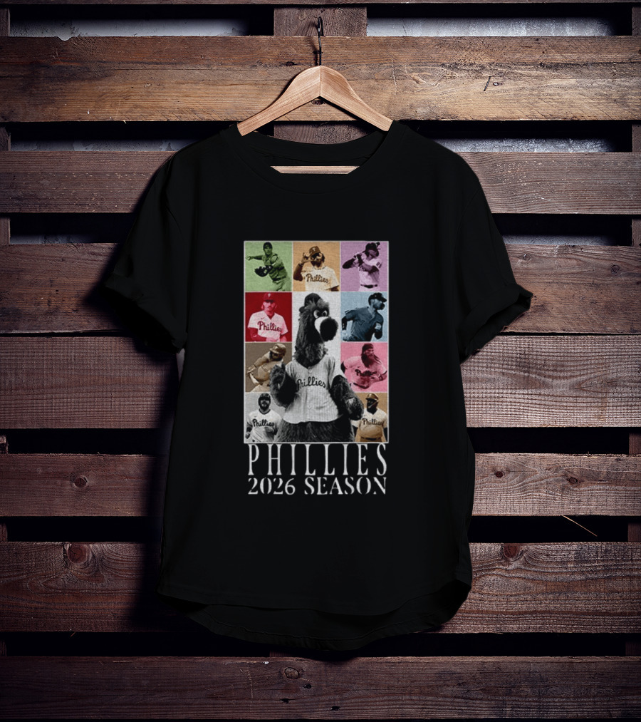 Phillies 2026 Season Phillie Phanatic And Philadelphia Phillies Players T-Shirt