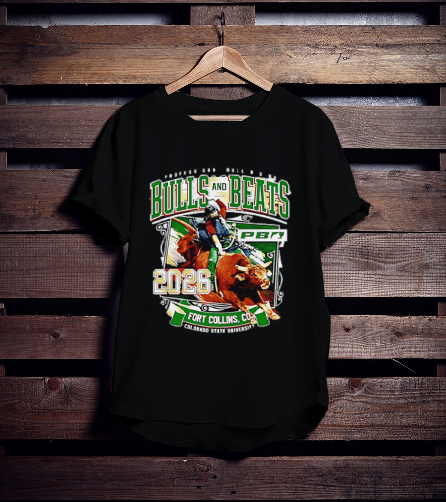 Professional Bull Riders Bulls And Beats 2026 Fort Collins Colorado State University PBR T-Shirt