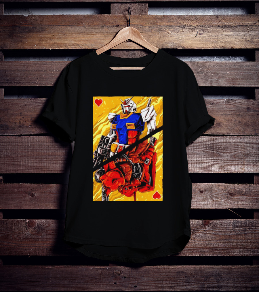 RX 78 2 Gundam Mobile Suit King Of Hearts Playing Card T-Shirt
