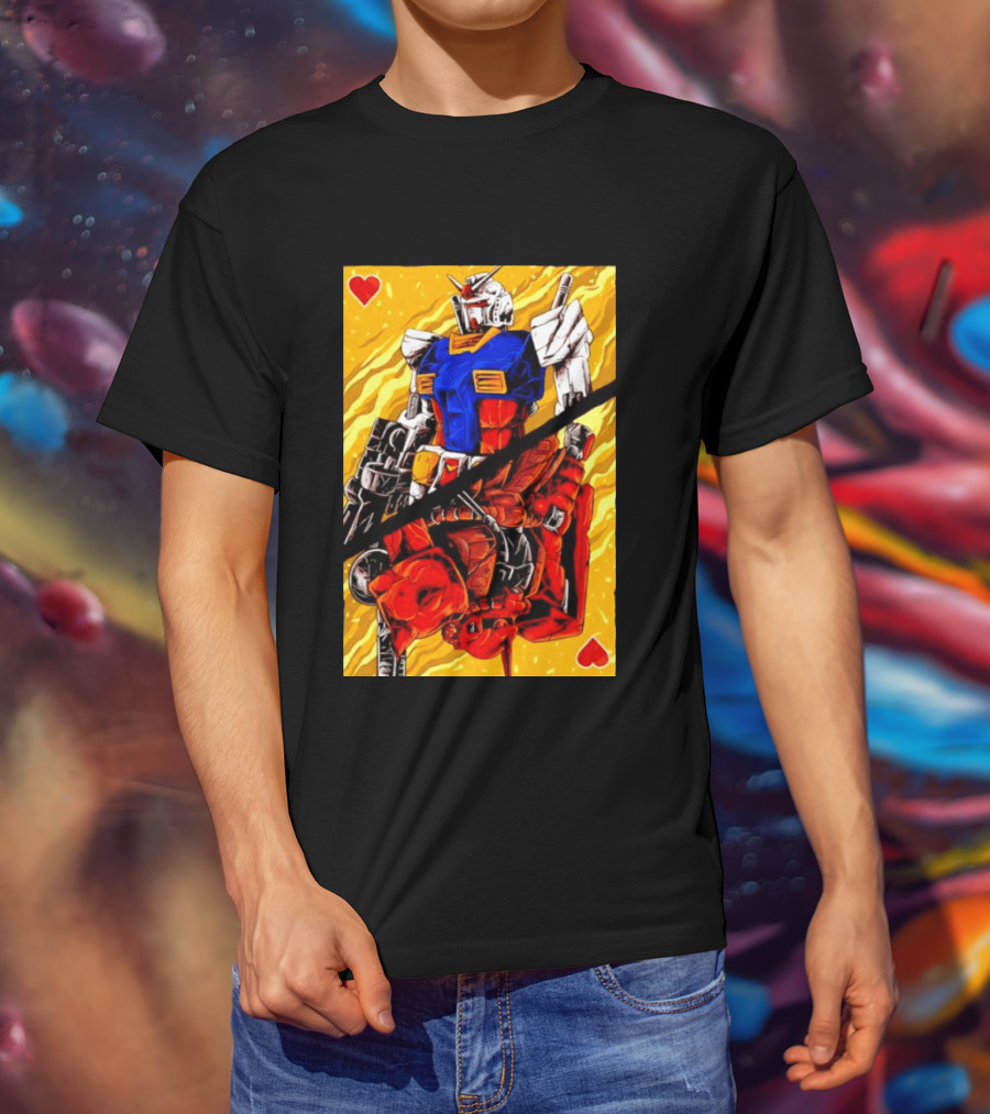 RX 78 2 Gundam Mobile Suit King Of Hearts Playing Card T-Shirt